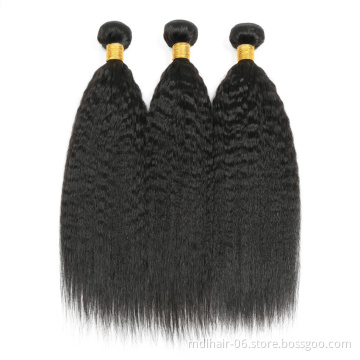 100% Cuticle Aligned Virgin Brazilian Yaki Hair One Bundle 10A Quality Mink Brazilian Human Hair Extensions Kinky Straight